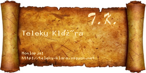 Teleky Klára névjegykártya