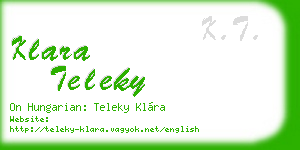 klara teleky business card